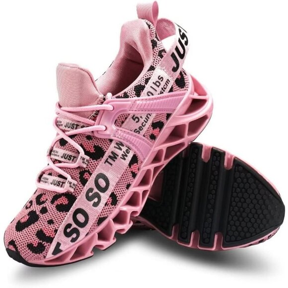 Women's Light Pink Running Walking Tennis Blade Non Slip Athletic Sneakers Shoes - Picture 6 of 6
